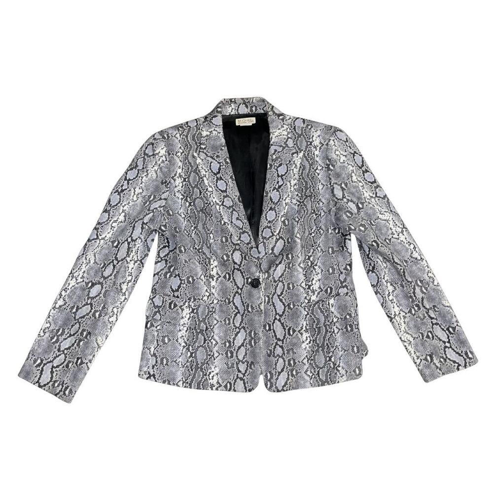 Michael Michael Kors Snakeskin Print Front Button Blazer 14 Stylish Classy Chic